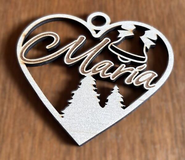 Nimeline jõuluehe südamekujuga